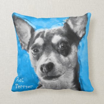 Modern Art Rat Terrier Throw Pillow by artinphotography at Zazzle