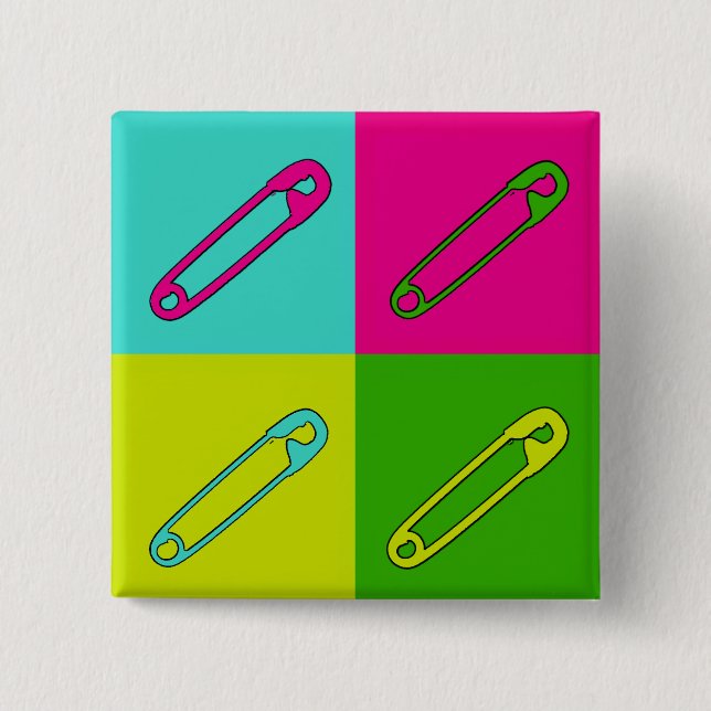 Modern art safety pins button (Front)
