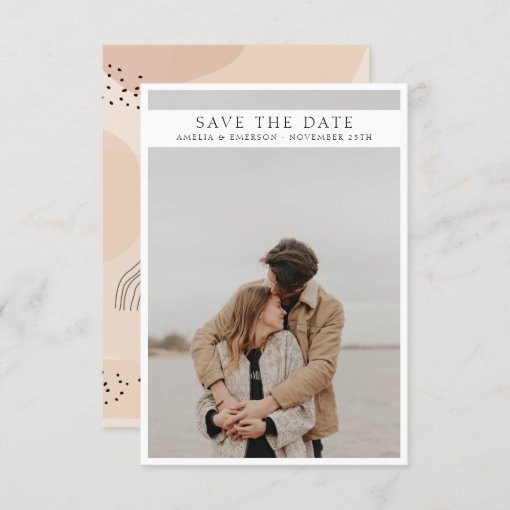 Modern Art Save The Date | Custom Photo | Zazzle