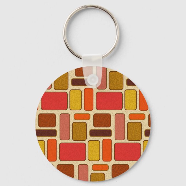 Modern Art Square Pattern Keychain (Front)