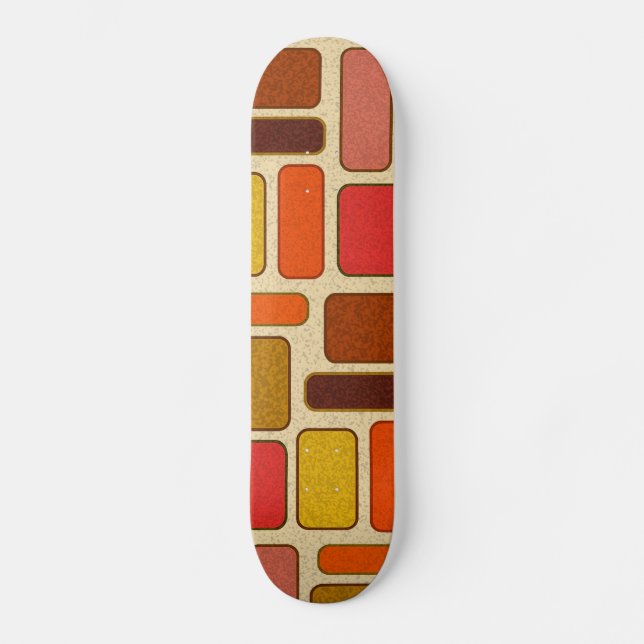 Modern Art Square Pattern Skateboard Deck (Front)