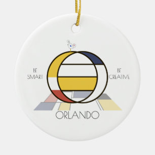 Modern Art Style Monogram. Letter O Ceramic Ornament