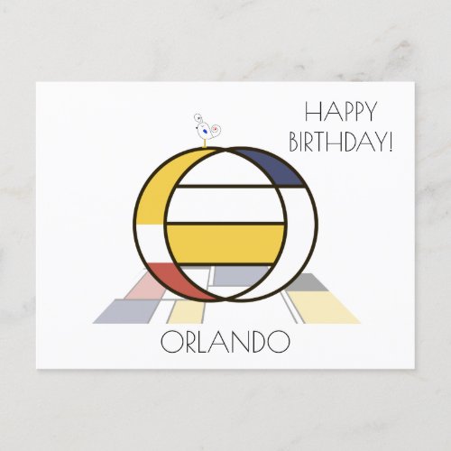 Modern Art Style Monogram Letter O Postcard