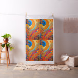 Modern Art Sun &amp; Flowers Cheater Quilt or Sew Fabric