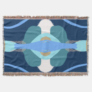 Modern Art Surprise Boy Gold Lettering Baby Shower Throw Blanket