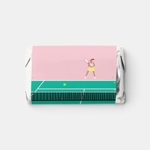Modern Art Tennis Match Player Pink Green   Hersheys Miniatures
