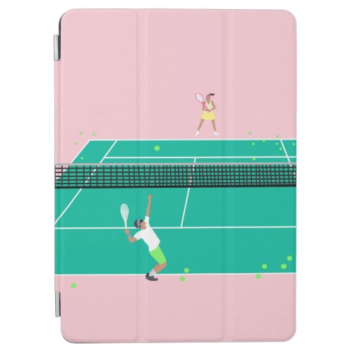 Modern Art Tennis Match Player Pink Green   iPad Air Cover