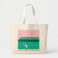 Modern Art Tennis Match Player Pink Green