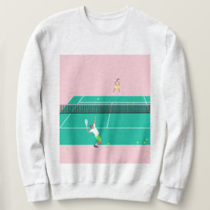 Modern Art Tennis Match Player Pink Green  Sweatshirt