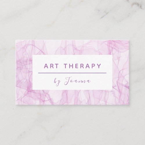 Modern Art Therapy Pink Floating Fabric Romantic Business Card