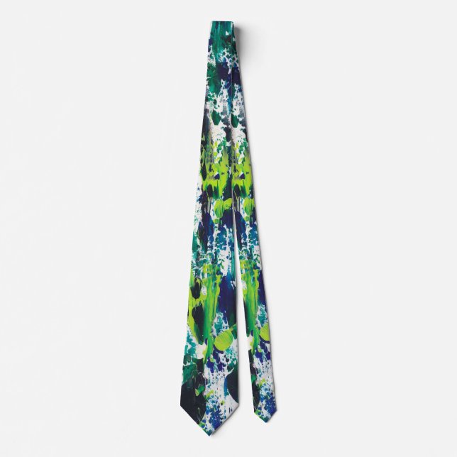 Modern Art Tie Green Blue White III (Front)