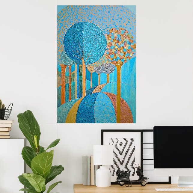 Modern Art Trees Painting Poster (Home Office)