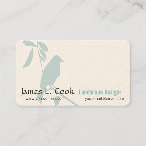 Customizable Modern Cute  Whimsical Blue Bird Business Card