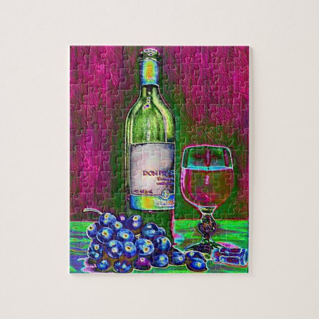 Modern Art Wine and Grapes Puzzle (Vertical)