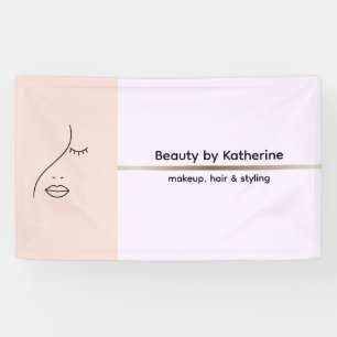 Modern Art Woman Beauty Face Logo Makeup Artist Banner