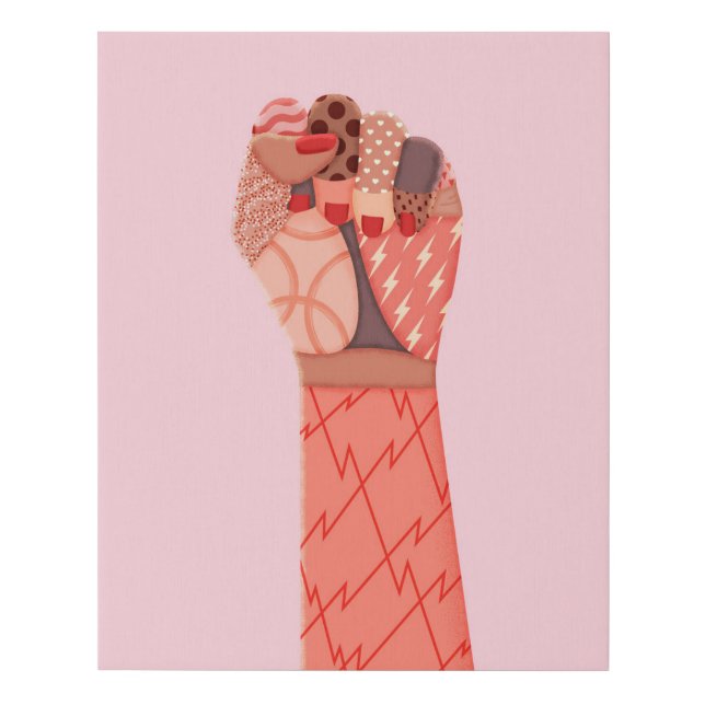 Modern Art Womens Protest Faux Canvas Print (Front)