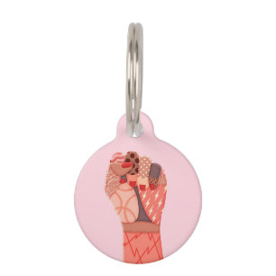 Modern Art Womens Protest Pet ID Tag