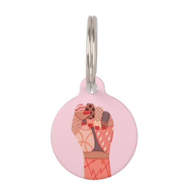 Modern Art Womens Protest Pet ID Tag (Front)