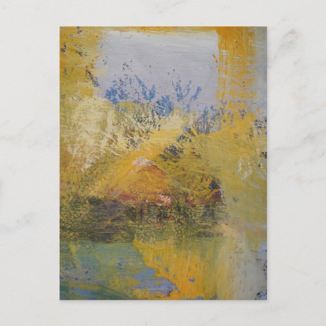 Modern Art Yellow Abstract Art Painting Postcard (Front)