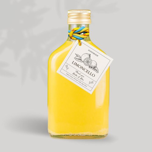 Modern Artisan Lemon Wedding Limoncello Bottle  Favor Tags
