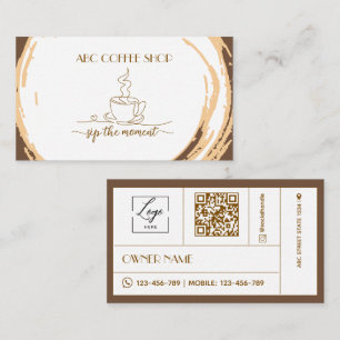 Modern Artisan LOGO QR code Coffee Shop Business Card