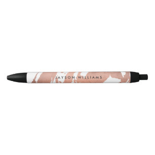 Modern Artist Abstract Faux Rose Gold Brushstrokes Pen