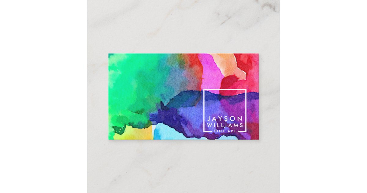 Modern Artist Gallery Square Logo With Your Image Business Card