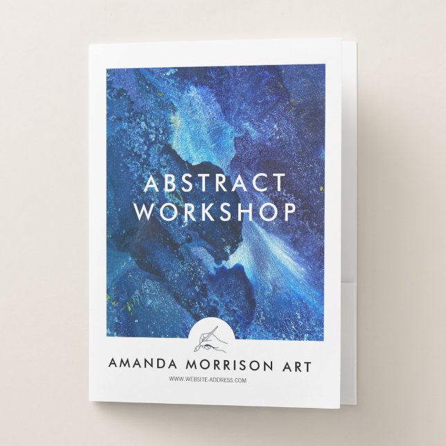 Modern Artist Painter Hand Logo Pocket Folder (Front)