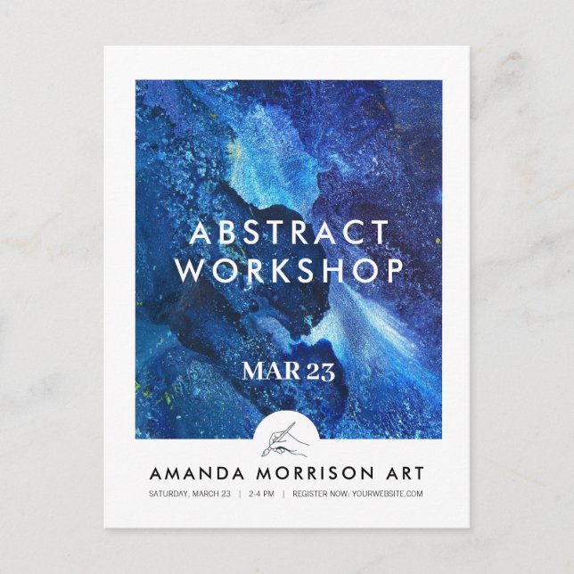 Modern Artist Painter Hand Logo  Postcard (Front)