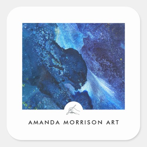 Modern Artist Painter Hand Logo Square Sticker