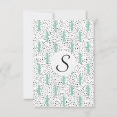 Modern Artistic Abstract Cactus and Triangles Invitation (Back)