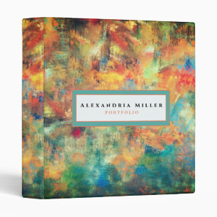 Modern Artistic Abstract   Name & Subject 3 Ring Binder