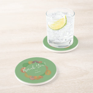 Modern Artistic Autumn Colorful Pattern Birthday Coaster