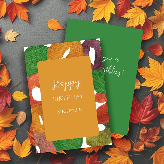 Modern Artistic Autumn Colorful Pattern Birthday Invitation (Creator Uploaded)