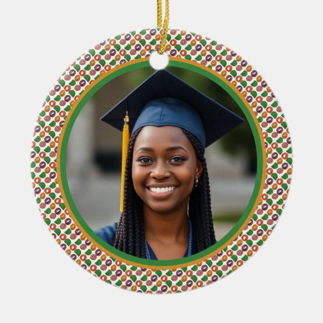 Modern Artistic Autumn Colorful Pattern Ceramic Ornament (Front)