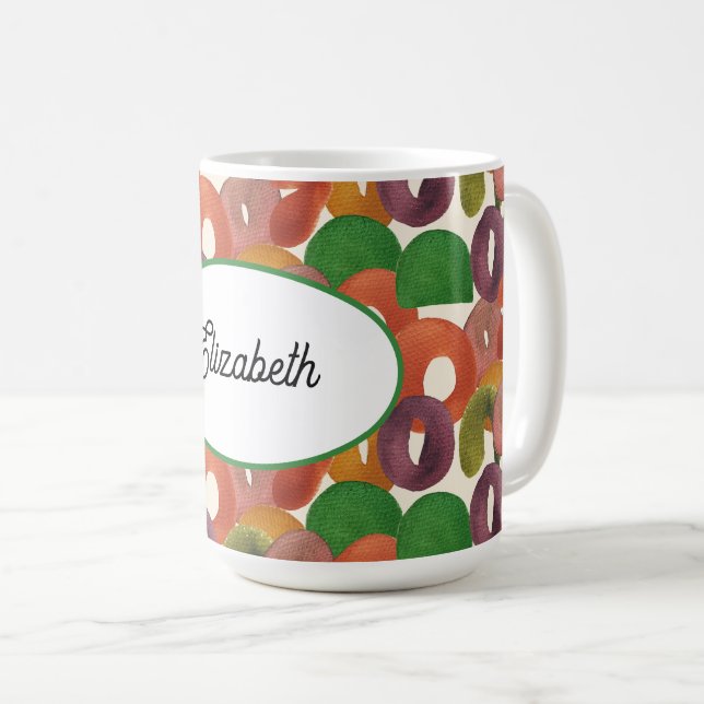 Modern Artistic Autumn Colorful Pattern Coffee Mug (Front Right)