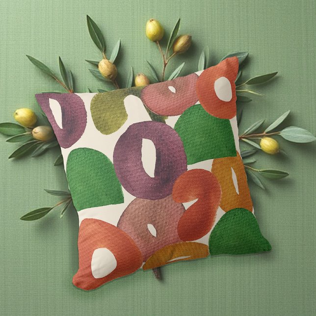 Modern Artistic Autumn Colorful Pattern Throw Pillow (Creator Uploaded)