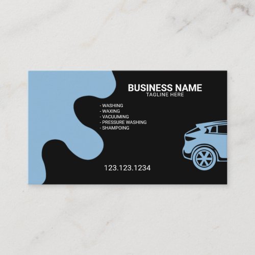 Modern Artistic Black Mobile Car Wash  Detailing Business Card