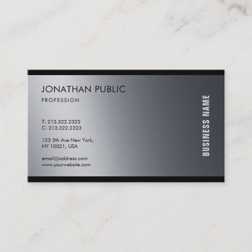 Modern Artistic Black White Design Trendy Plain Business Card