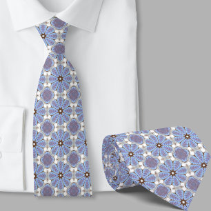 Modern Artistic Blue Pattern Necktie