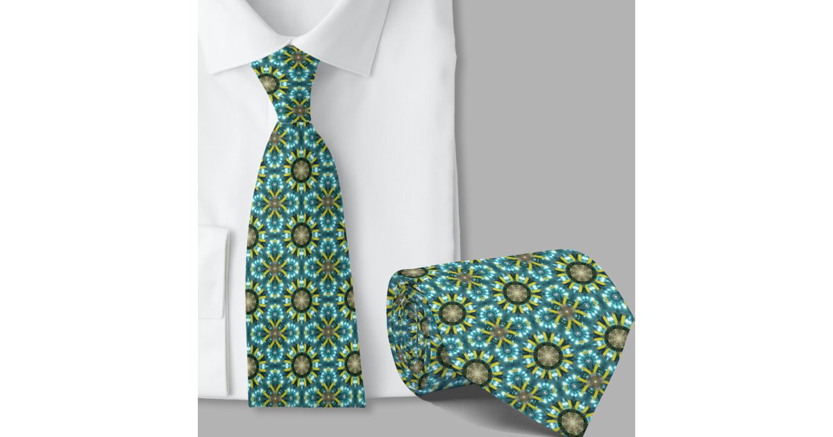 Modern Artistic Blue Teal Pattern Necktie | Zazzle