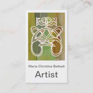 Modern Artistic Business Green Abstract Business Card