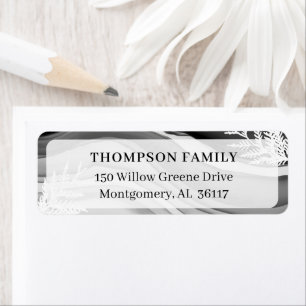 Modern & Artistic Cedar Leaf & Japandi Black Ink Label