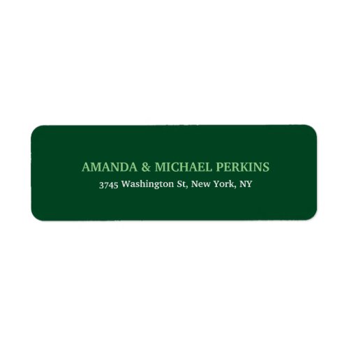Modern Artistic Creative Forest Green Class Family Label