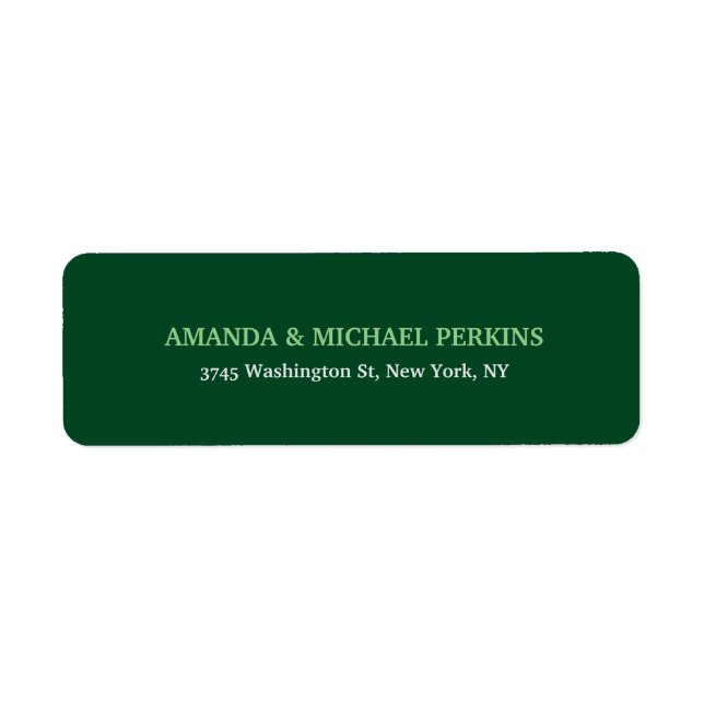 Modern Artistic Creative Forest Green Class Family Label (Front)