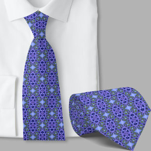Modern Artistic Dark Blue Pattern Necktie