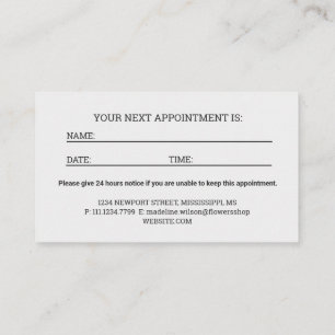 Modern Artistic Gray Black Monogram Appointment Card