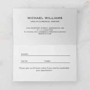 Modern Artistic Gray Black Monogram Appointment Card
