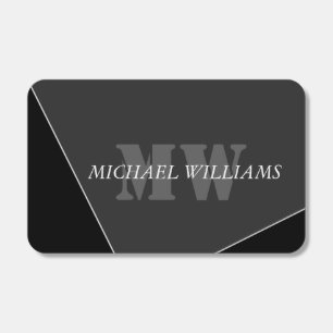 Modern Artistic Gray Black Monogram Matchboxes
