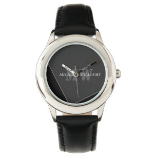 Modern Artistic Gray Black Monogram Watch